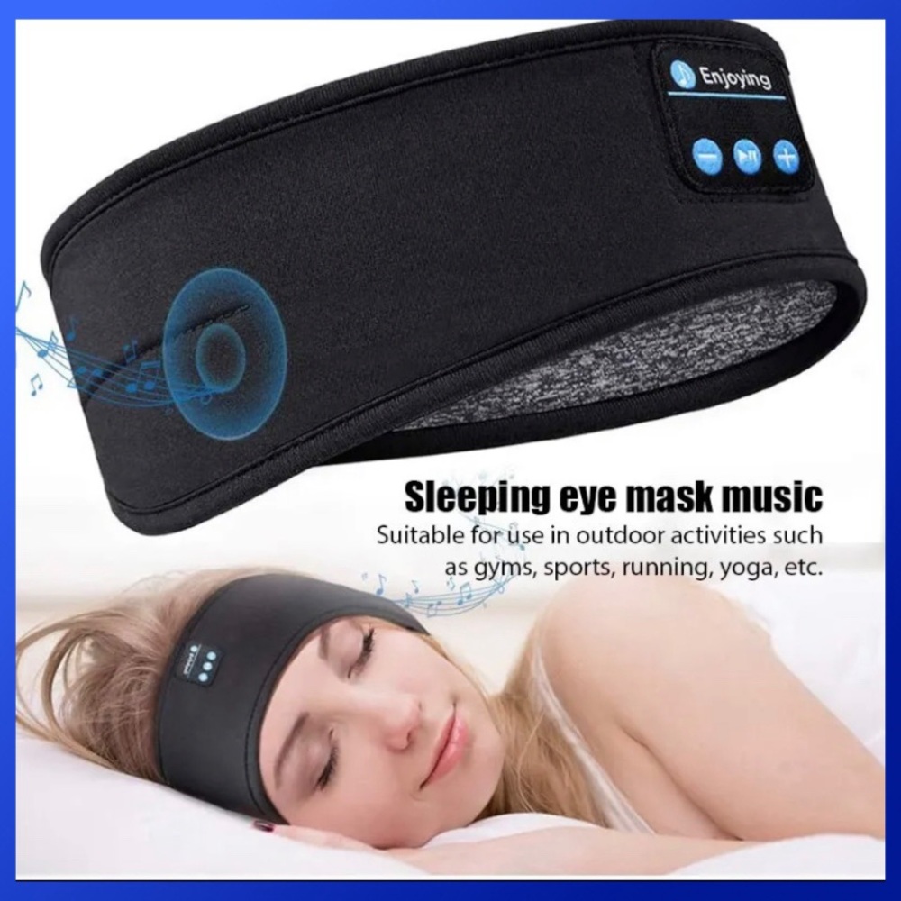 Elastic Wireless Headphones Headband And Sports Wrist Pouch Set